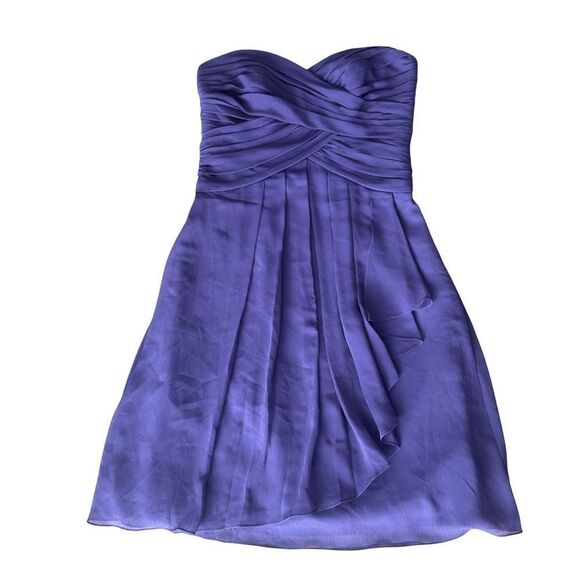 David’s Bridal Elegant Purple Strapless Cocktail Dress Size 2 - Picture 2 of 13